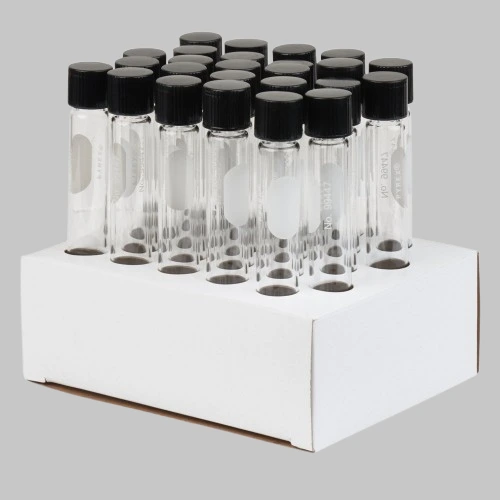 Pyrex Test Tube with Black Cap 4 Inch Clear Glass Tube